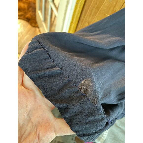 Vintage 1930s Navy Blue Dress with Burnout Sheer Sleeves -Size 4 Movie Star Glam - Picture 15 of 16